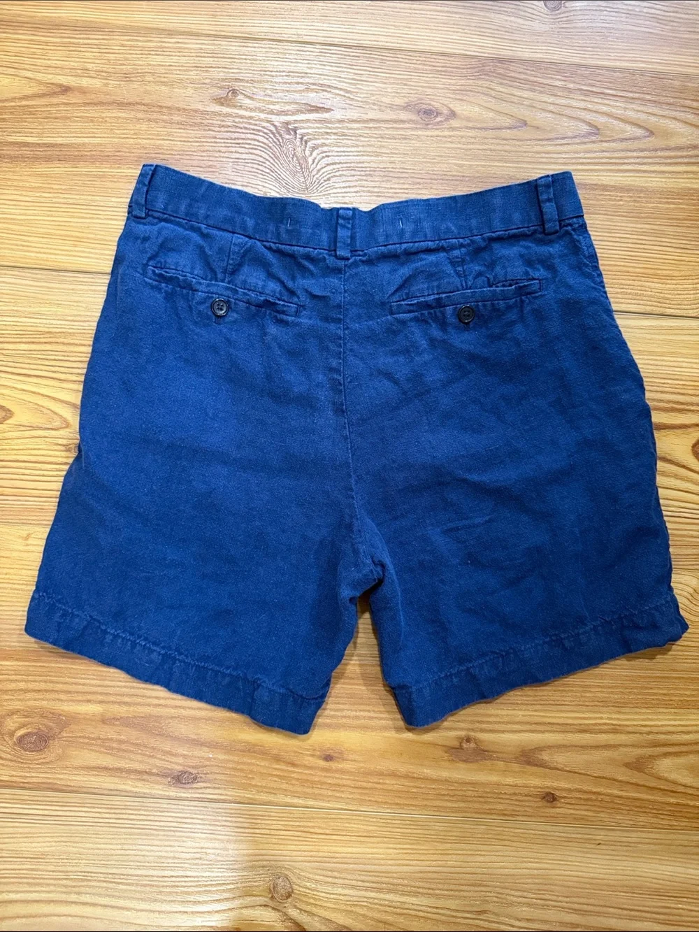 Banana Republic Navy Flat-Front Linen Chino Shorts